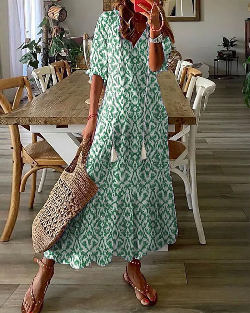 Elegant Boho Dress with Tummy Coverage