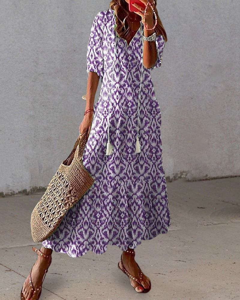 Elegant Boho Dress with Tummy Coverage