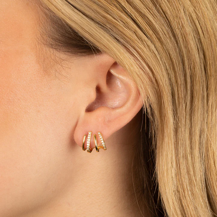 Women's Multi Ring Hoop Earrings