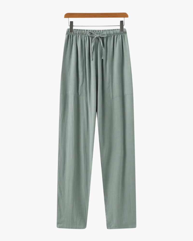 Men's Slim Fit Cotton Trousers Lightweight Casual Pants