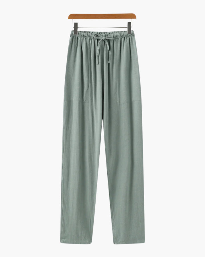 Men's Slim Fit Cotton Trousers Lightweight Casual Pants