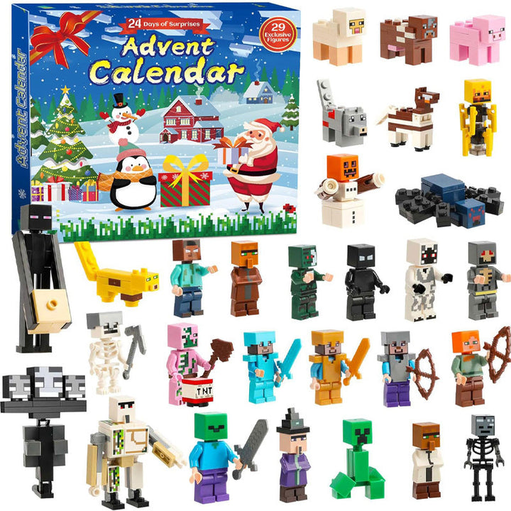 2026 Christmas Advent Calendar with 29 Building Block Figures - 24 Day Holiday Countdown Toy Set for Kids and Collectors