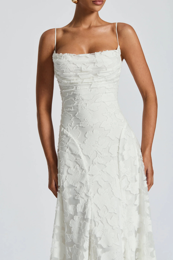 Women's Floral Brocade Cami Strap Wedding Guest Maxi Dress