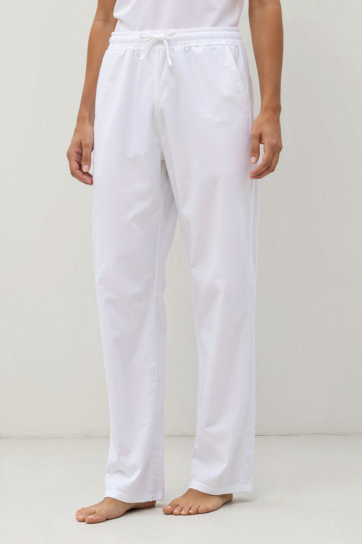 Men's Breathable Cotton Jogging Pants with Drawstring