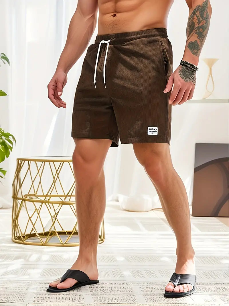 Men's Cotton-Look Corduroy Summer Shorts