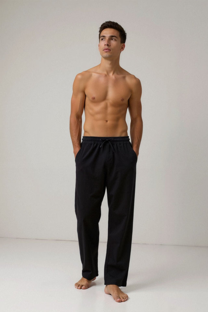 Men's Breathable Cotton Jogging Pants with Drawstring