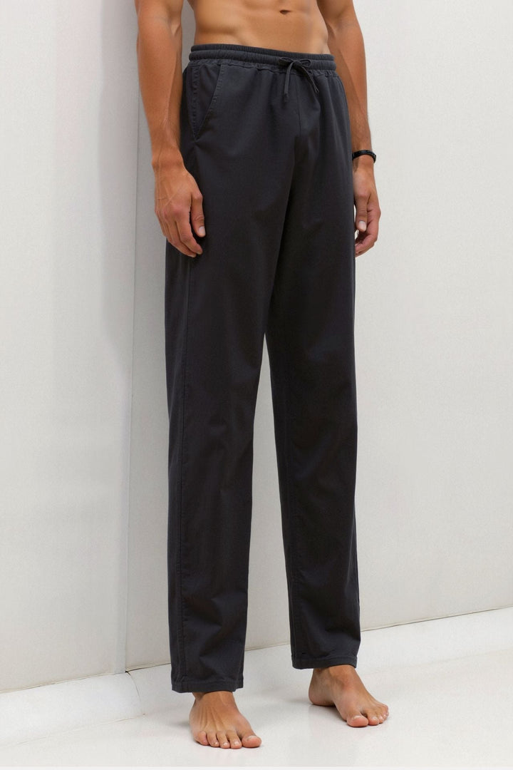 Men's Breathable Cotton Jogging Pants with Drawstring