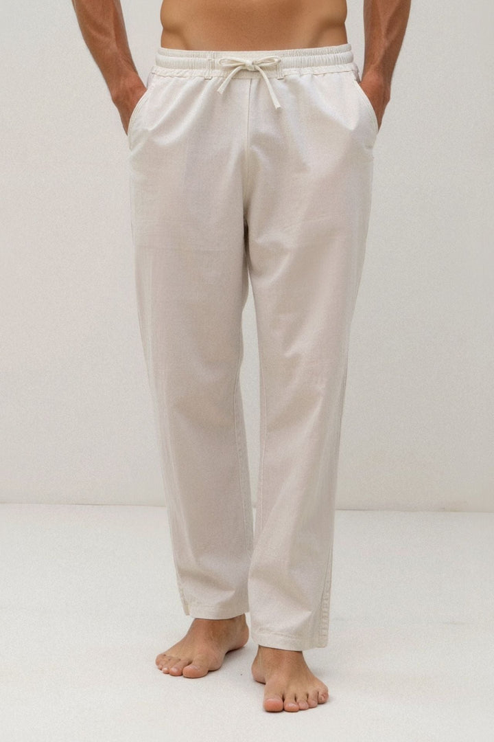 Men's Breathable Cotton Jogging Pants with Drawstring