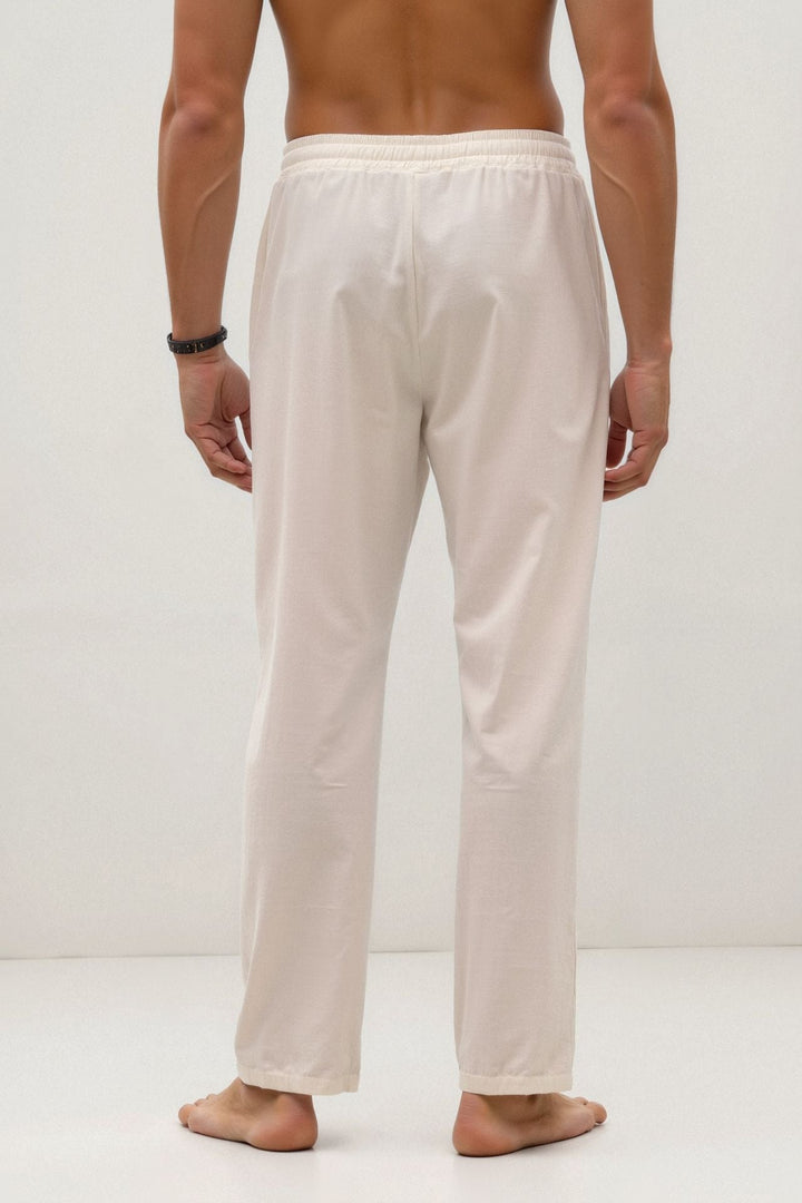Men's Breathable Cotton Jogging Pants with Drawstring