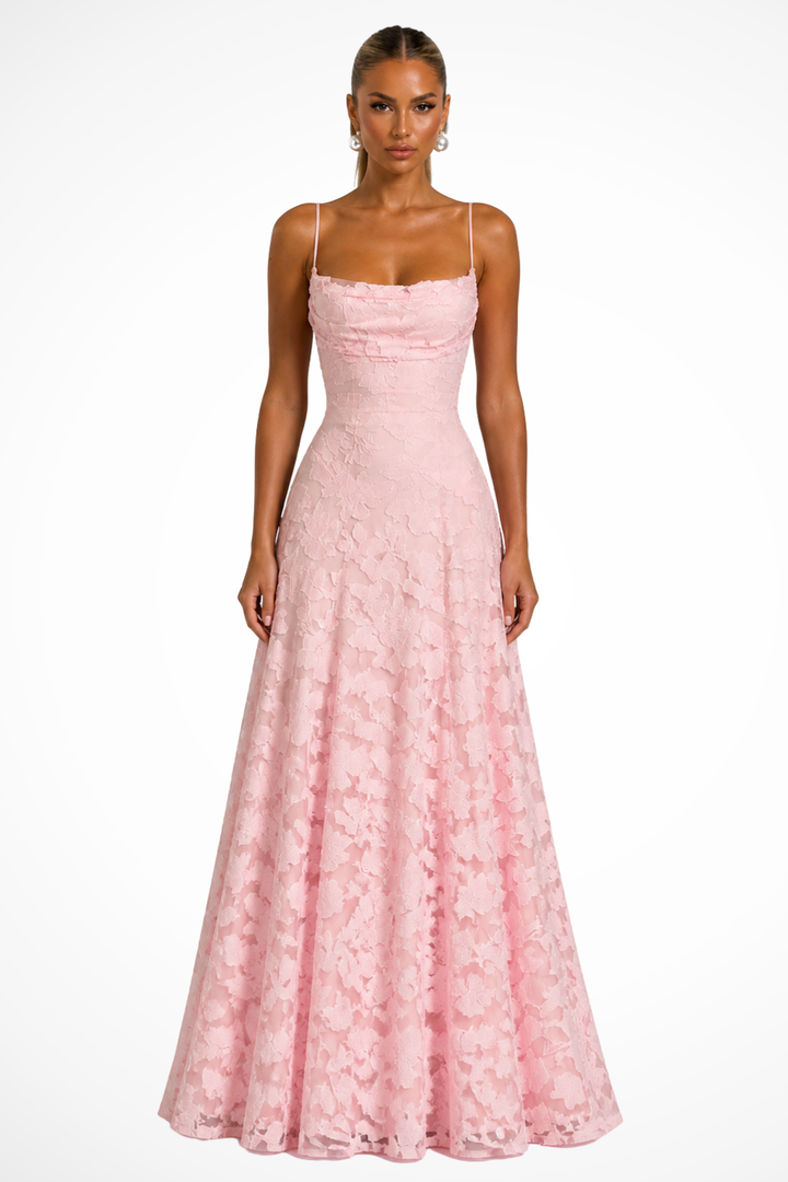 Women's Floral Brocade Cami Strap Wedding Guest Maxi Dress