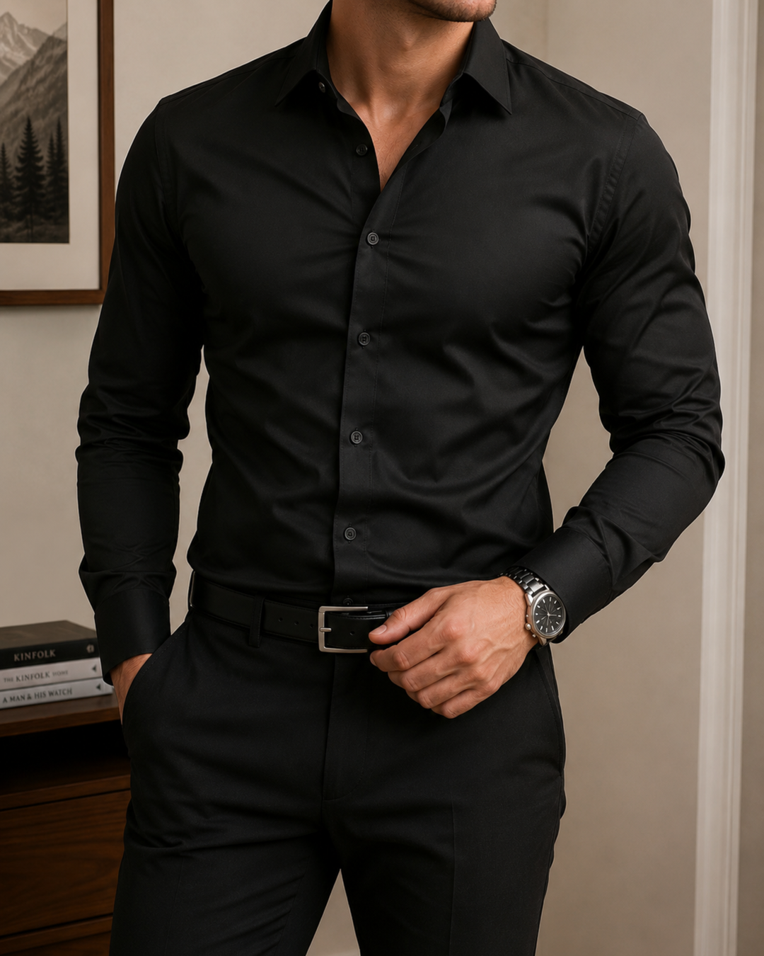 Men's Long Sleeve Stretch Shirt