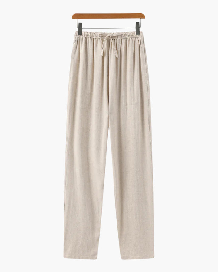 Men's Slim Fit Cotton Trousers Lightweight Casual Pants