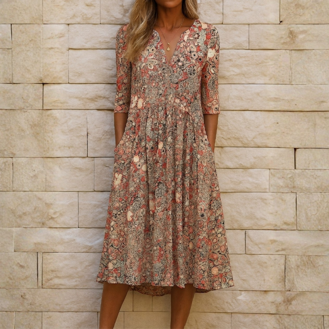 Elegant Dress with V-Neck