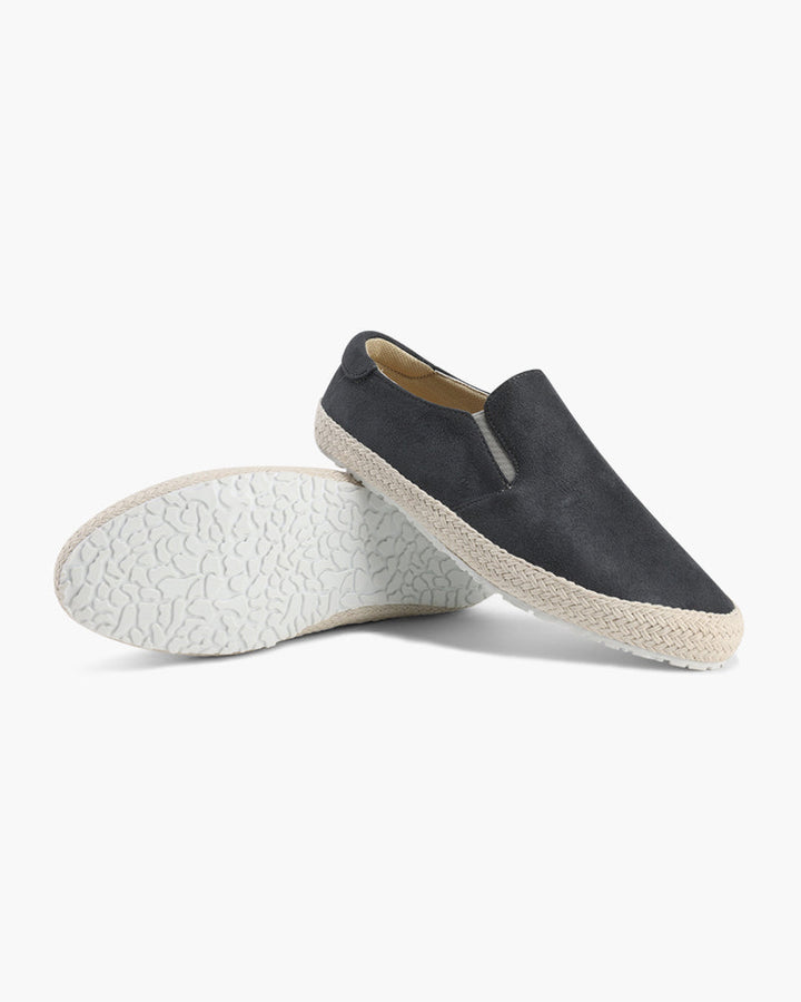 Men's Suede Slip-On Espadrille Summer Shoes with Jute Sole