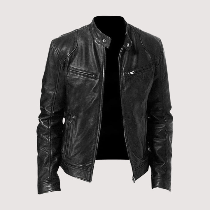 Elegant Men's Leather Jacket – Genuine Leather, Timeless Style, All-Season Comfort