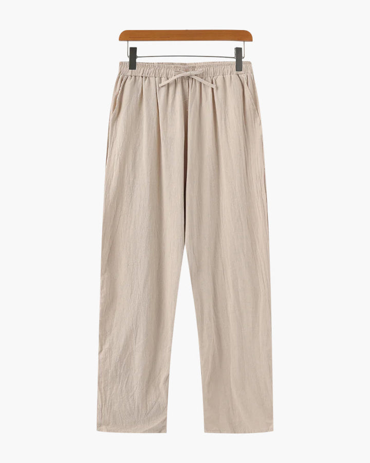 Men's Lightweight Summer Cotton Pants with Drawstring