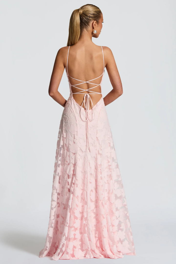 Women's Floral Brocade Cami Strap Wedding Guest Maxi Dress