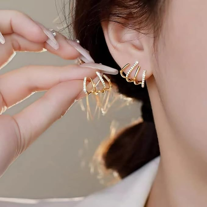 Women's Multi Ring Hoop Earrings