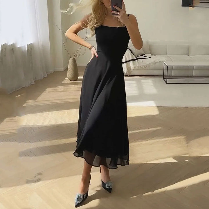 Women's Square Neckline Midi Wedding Dress