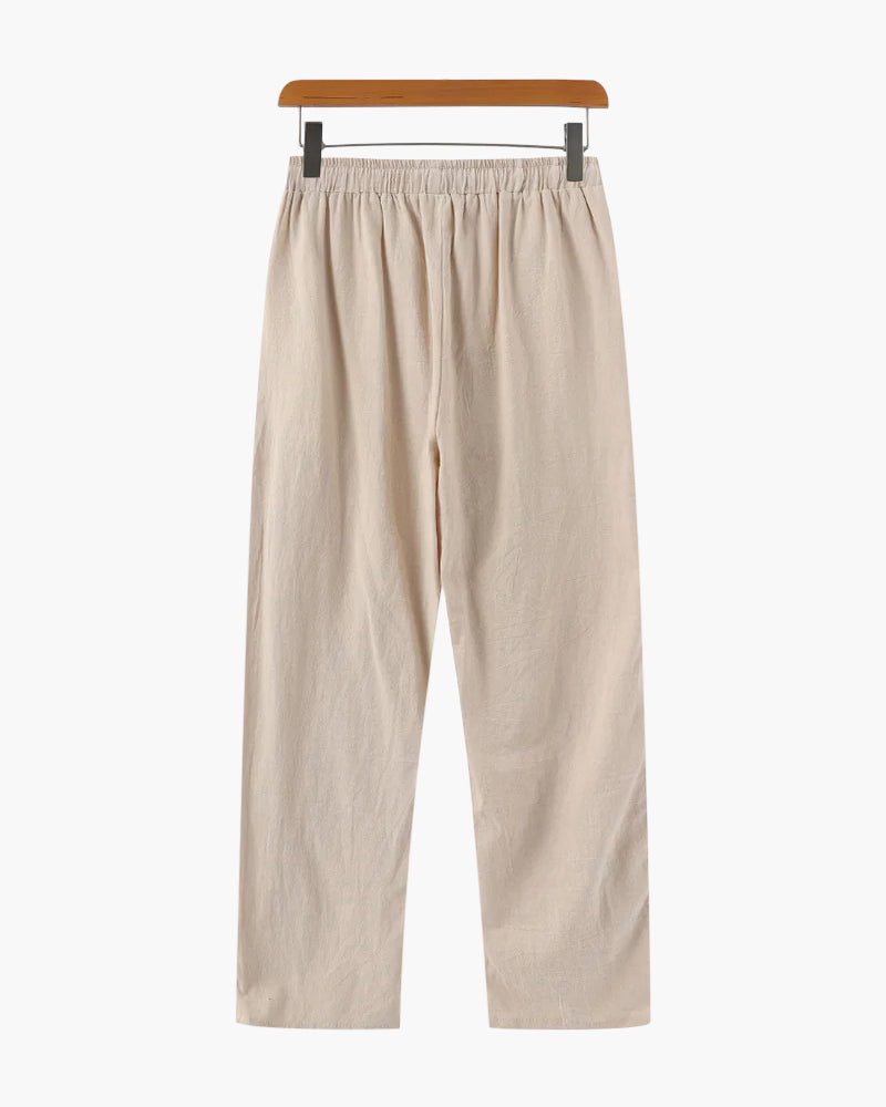 Men's Lightweight Summer Cotton Pants with Drawstring