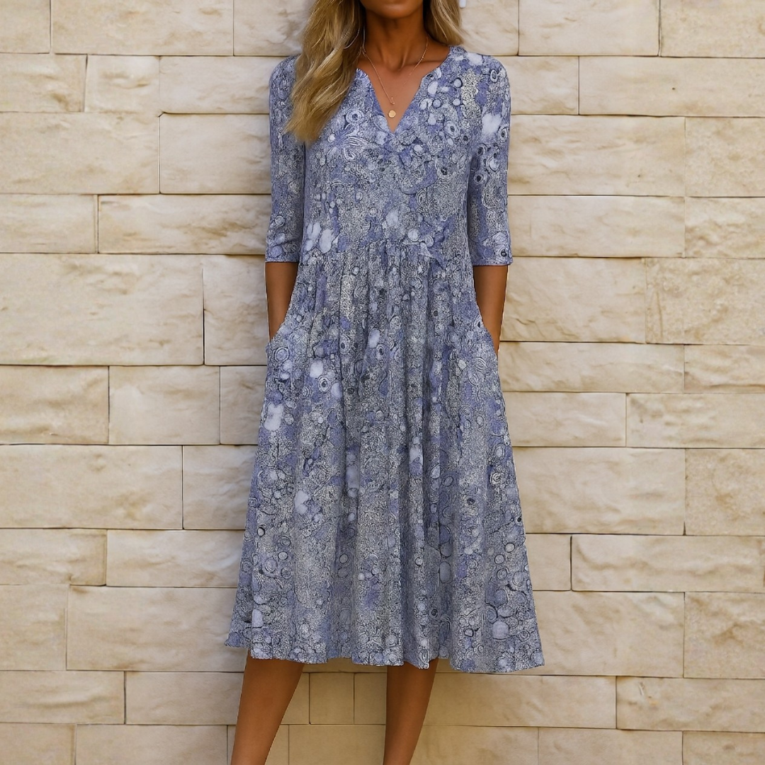 Elegant Dress with V-Neck