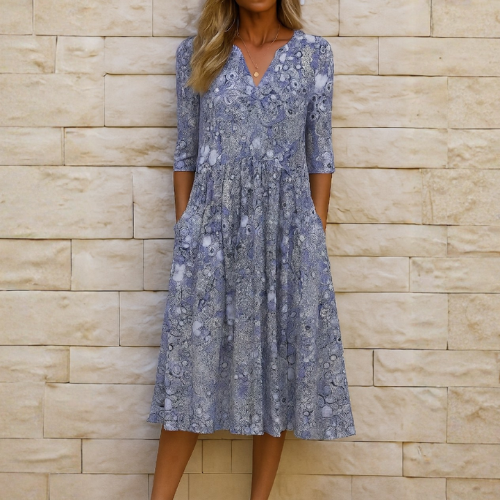 Elegant Dress with V-Neck
