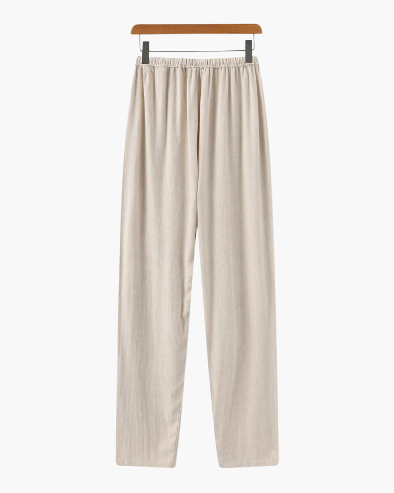 Men's Slim Fit Cotton Trousers Lightweight Casual Pants