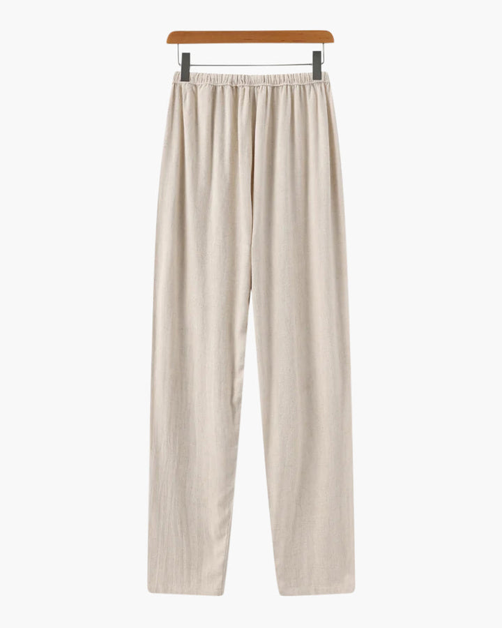 Men's Slim Fit Cotton Trousers Lightweight Casual Pants