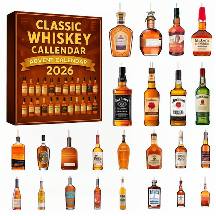 24-Day Whisky Advent Calendar 2026 | Decorative Mini Bottle Christmas Ornaments | Holiday Countdown Gift for Whiskey Lovers