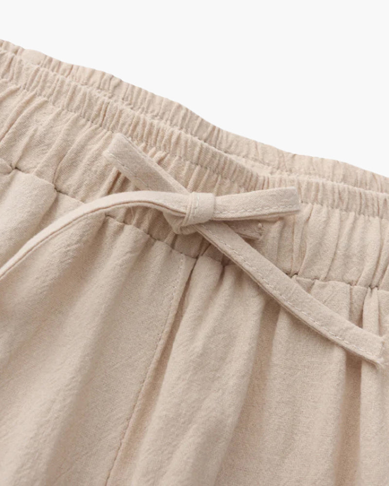 Men's Lightweight Summer Cotton Pants with Drawstring