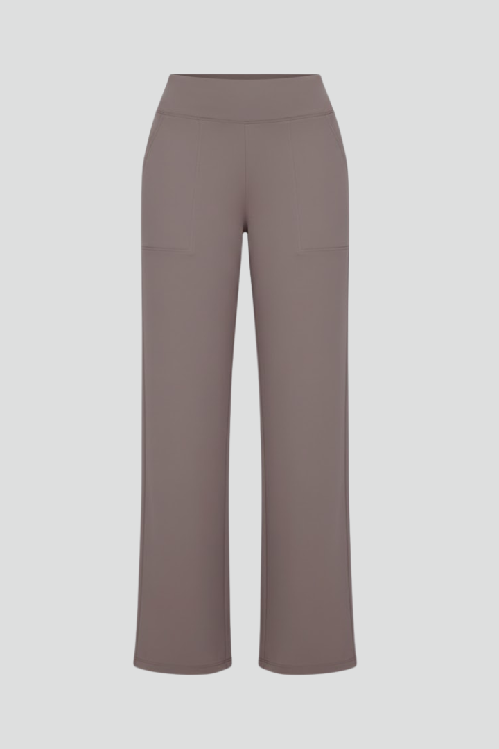 Women's High-Waisted Wide-Leg Trousers with Side Pockets