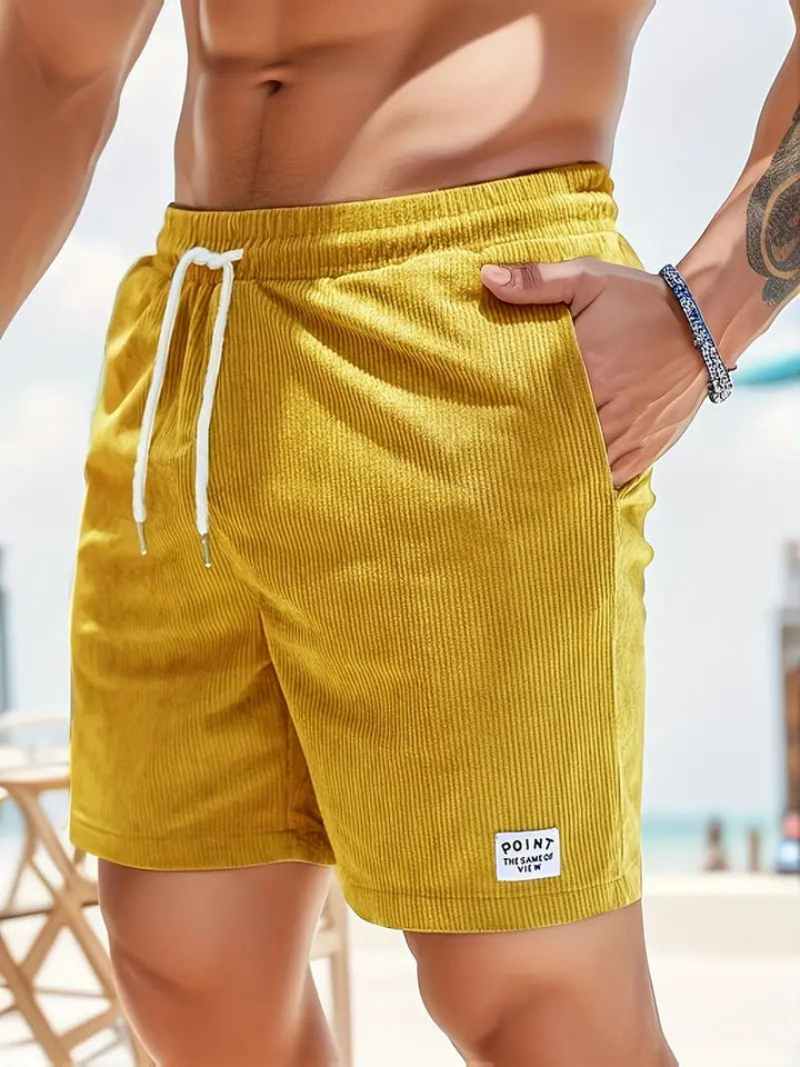 Men's Cotton-Look Corduroy Summer Shorts