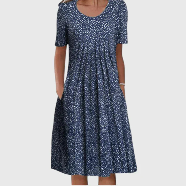 Elegant Tummy-Concealing Floral Dress