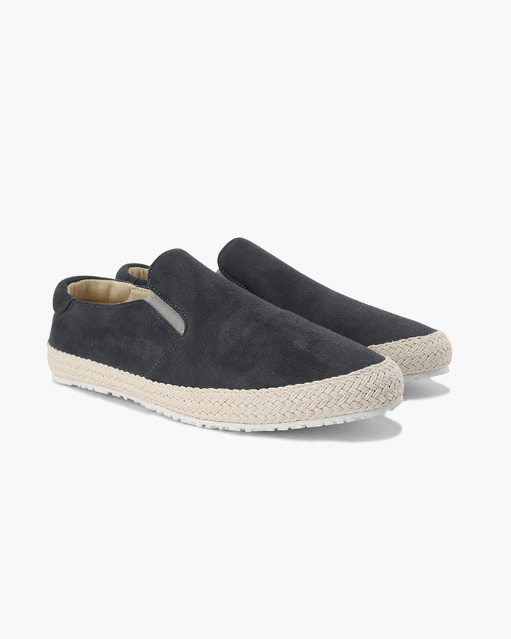 Men's Suede Slip-On Espadrille Summer Shoes with Jute Sole
