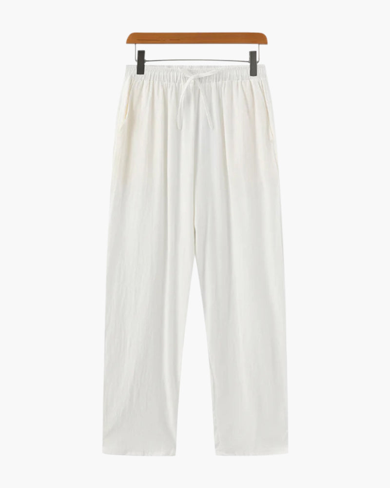 Men's Lightweight Summer Cotton Pants with Drawstring