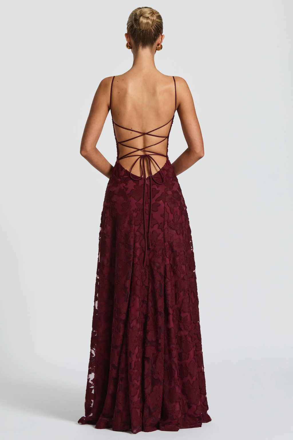 Women's Floral Brocade Cami Strap Wedding Guest Maxi Dress