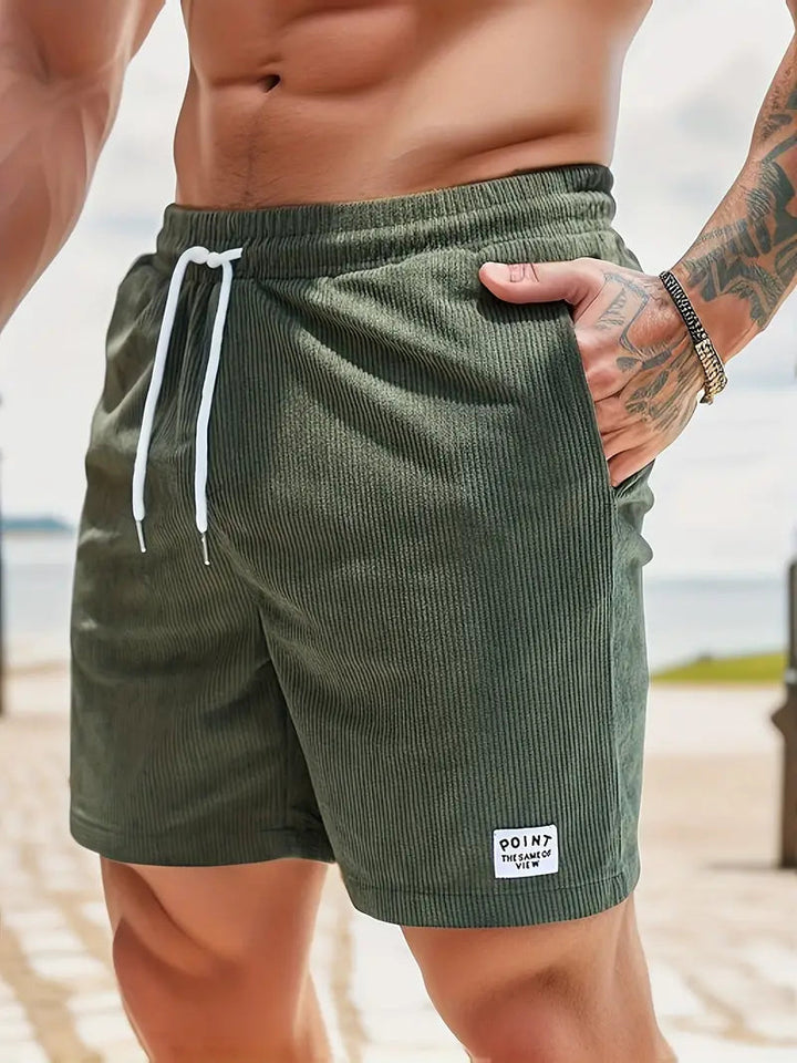 Men's Cotton-Look Corduroy Summer Shorts
