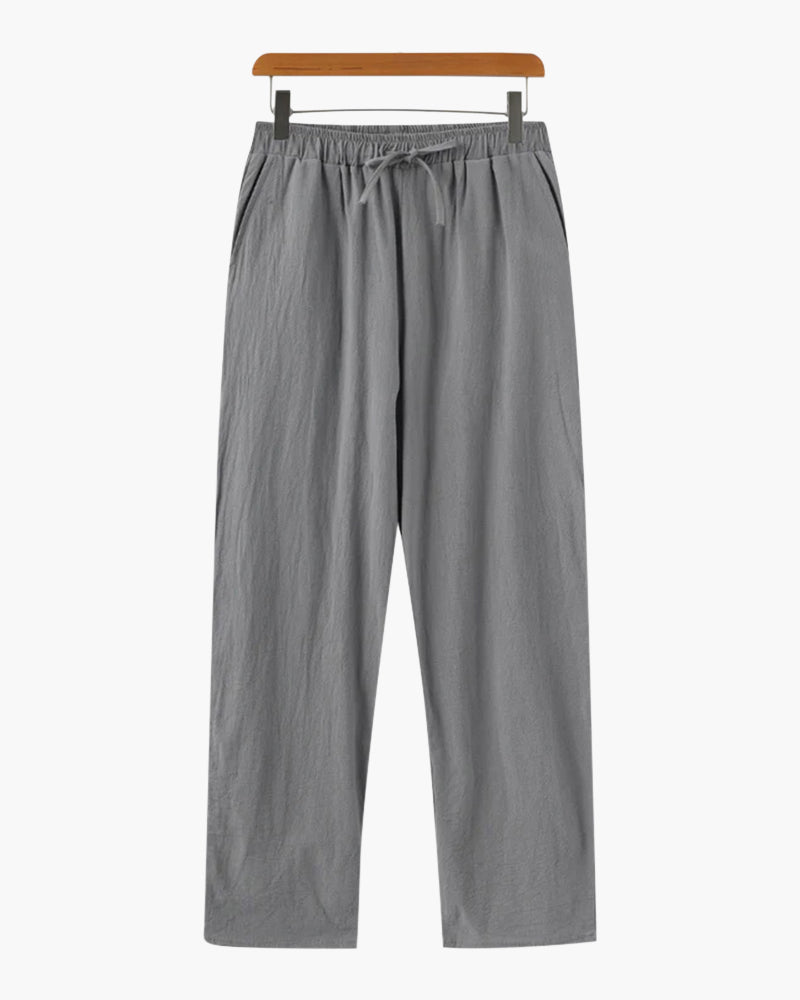 Men's Lightweight Summer Cotton Pants with Drawstring