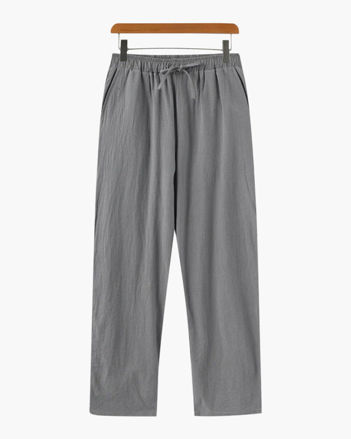 Men's Lightweight Summer Cotton Pants with Drawstring
