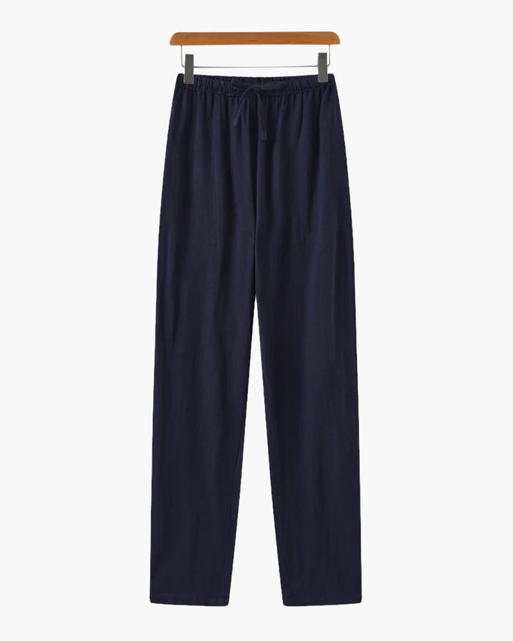 Men's Slim Fit Cotton Trousers Lightweight Casual Pants