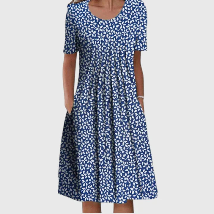 Elegant Tummy-Concealing Floral Dress