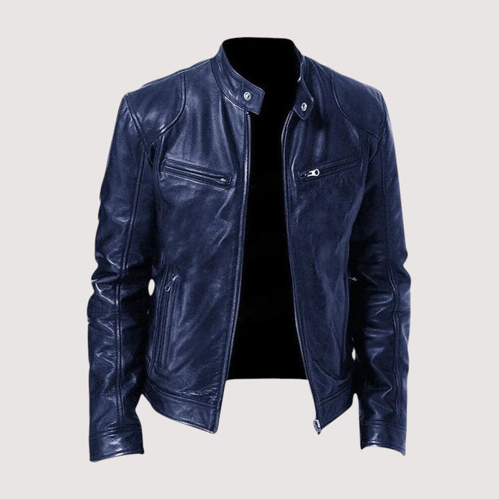 Elegant Men's Leather Jacket – Genuine Leather, Timeless Style, All-Season Comfort