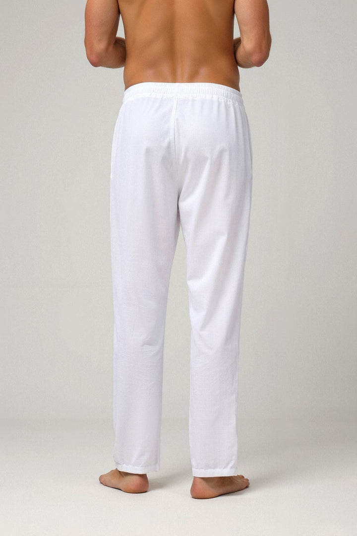 Men's Breathable Cotton Jogging Pants with Drawstring