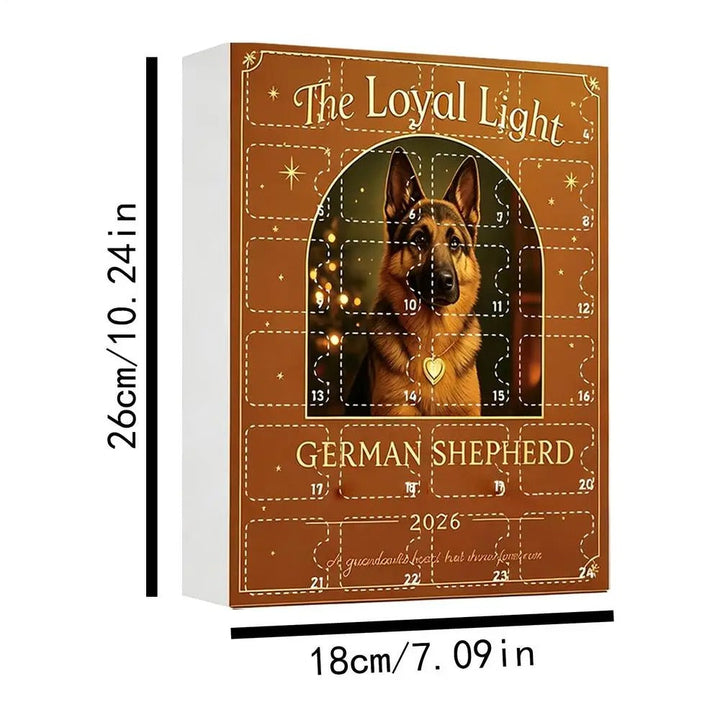 2026 Christmas German Shepherd Advent Calendar 24 pieces 2D flat German Shepherd dog decorations Christmas Countdown surprise gift