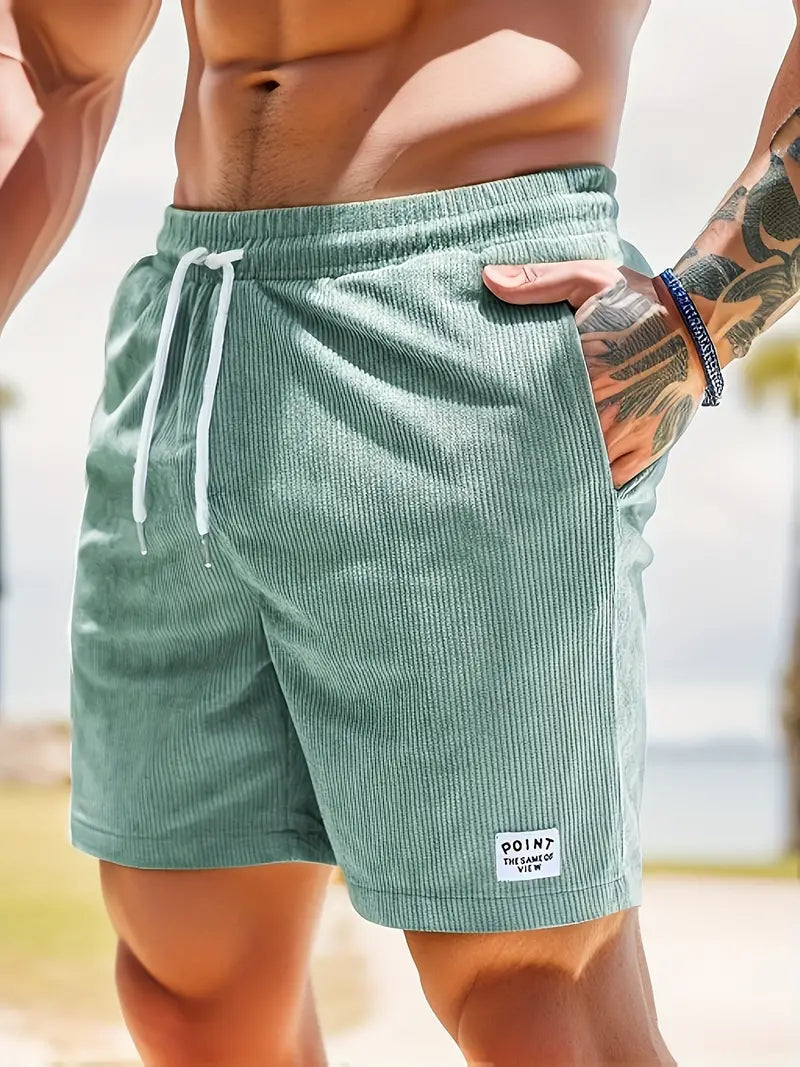 Men's Cotton-Look Corduroy Summer Shorts