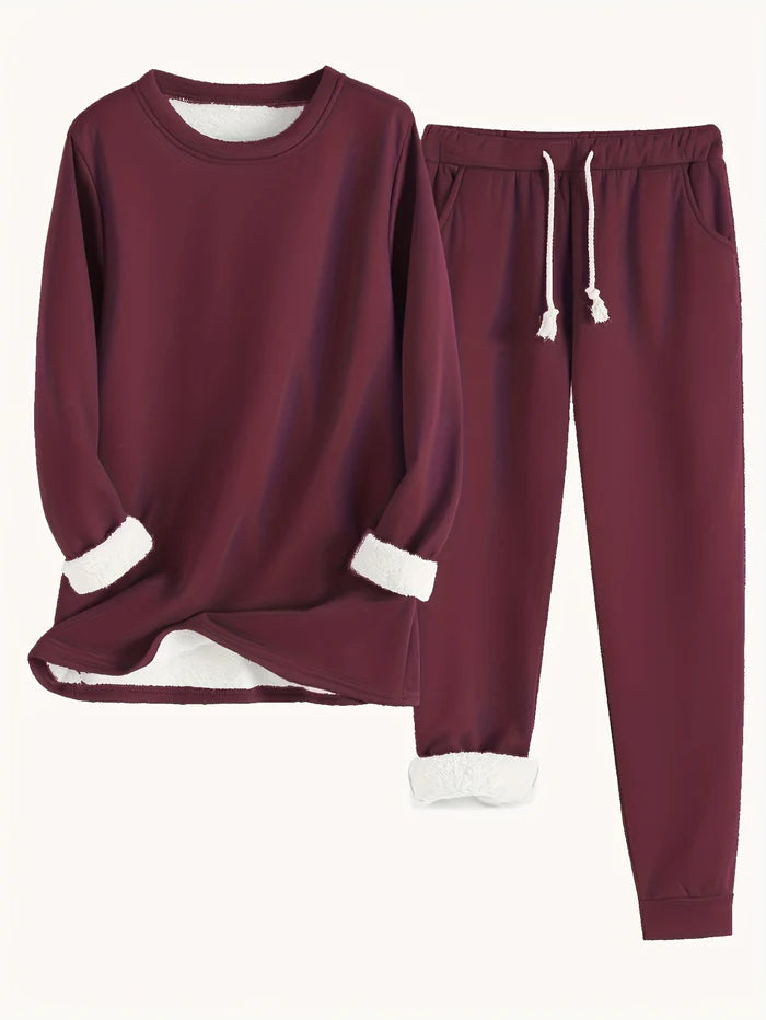 Women's Thermal Set | Solid Color Two-Piece | Warm & Comfortable