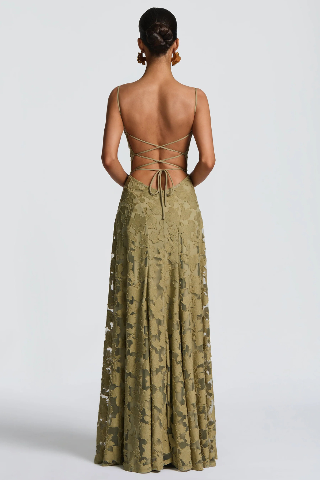 Women's Floral Brocade Cami Strap Wedding Guest Maxi Dress