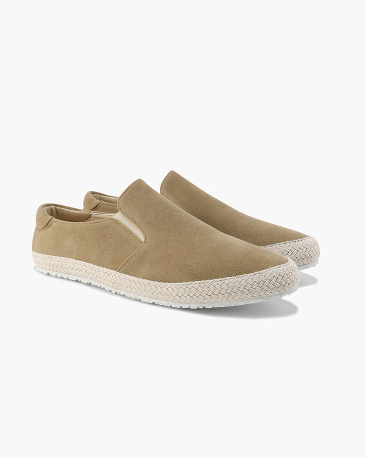 Men's Suede Slip-On Espadrille Summer Shoes with Jute Sole