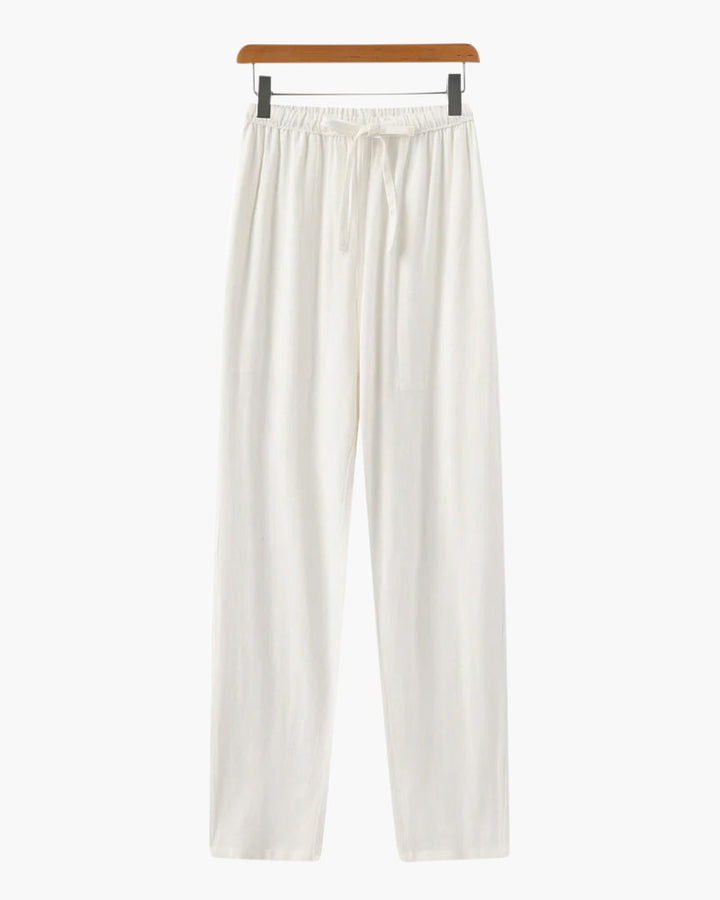 Men's Slim Fit Cotton Trousers Lightweight Casual Pants