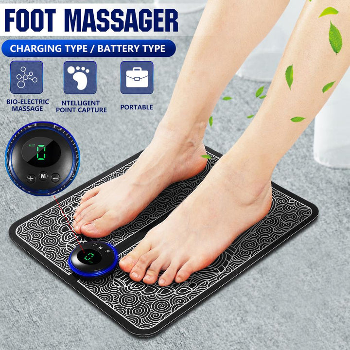 EMS Foot Massager | Improved Blood Circulation & Muscle Recovery - Acupressure with 6 Modes and 9 Intensity Levels